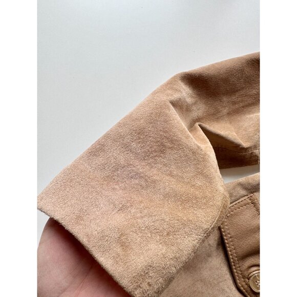 Vintage 00's ROLF SCHULTE Tan Suede Leather Safari Jacket, Size 44/XL - Picture 8 of 16